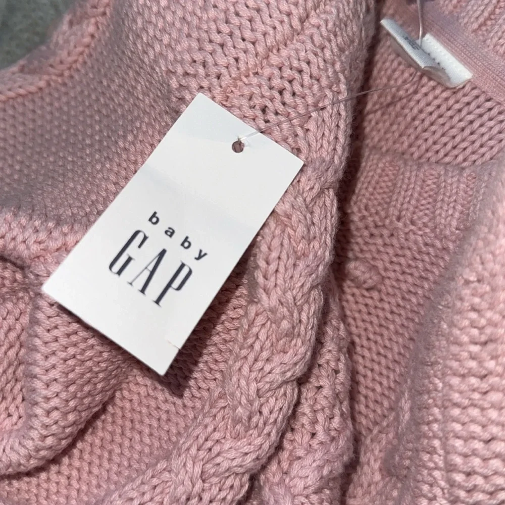 NWT GAP baby mauve Pink Cable Knit Sweater cotton 2T